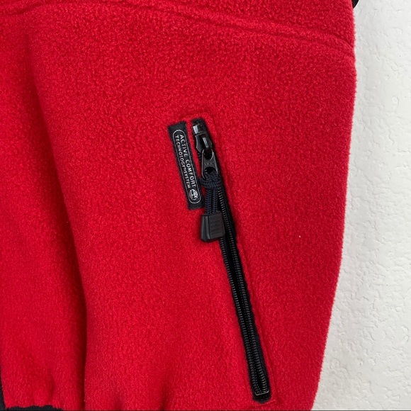 Vintage Timberland Polartec Red Full Zip Vest SZ L - Picture 3 of 10